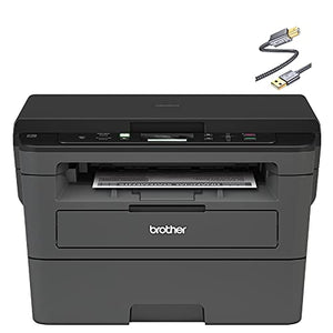 Brother HL-L2390DW Compact Monochrome All-in-One Laser Printer - Print Scan Copy - Wireless - Mobile Printing - Auto 2-Sided Printing - Up to 32 Pages/Minute - 2-line LCD + iCarp Printer Cable