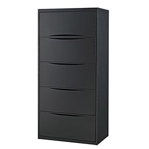 30"W Premium Lateral File Cabinet, 5 Drawer, Black