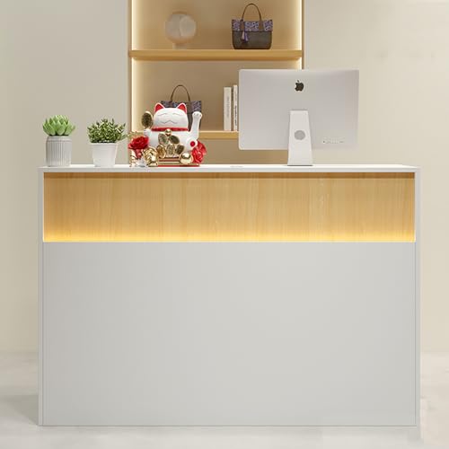 ZXLBTNB Reception Desk Stations Counter Table L-Shape Cashier Checkout Company Front Desk Bar Small Shop Beauty Salon Convenience Store Counter
