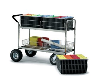 Charnstrom Long Wire Basket Cart with Cushion Grip (M142)