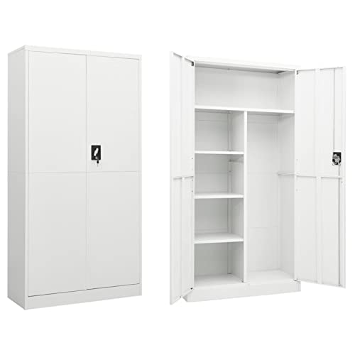 GaRcan Locker Cabinet White 90x40x180 cm Steel