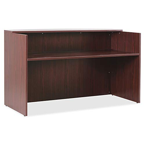Lorell LLR59582 Essentials Series Mahogany Reception Desk