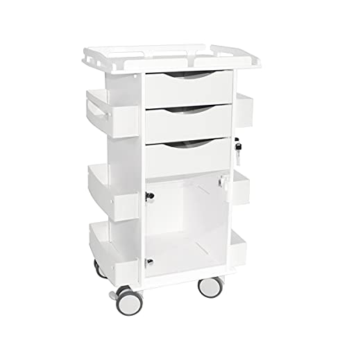 TrippNT Core DX Cart with White Drawers, Hinged Door, and Railtop