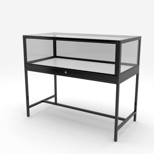 212 Main 48 in. Wide Glass Showcase Display Cabinet Matte Black