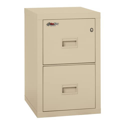 FireKing Fireproof Vertical Filing Cabinet, 2 Drawers, Legal/Letter, 18" W x 22" D, Parchment