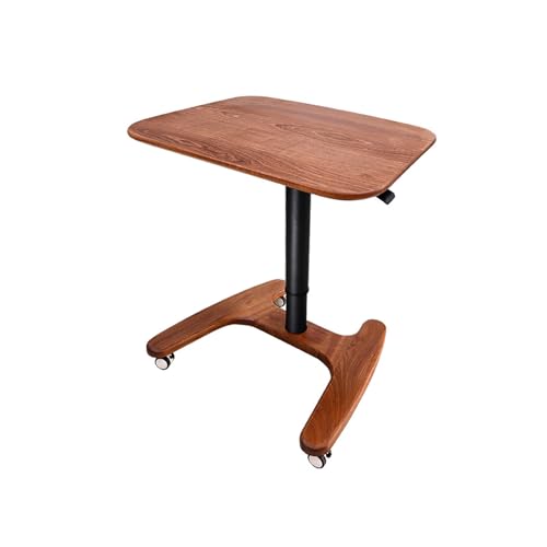 HGTRH Mobile Laptop Standing Desk Cart on Wheels, Adjustable Height Rolling Computer Stand with Lockable Wheels