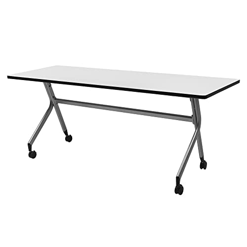 Regency Flip Top Training Seminar Table, 60" x 24", White