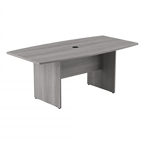 Bush Business Furniture Boat Shaped Conference Table - 6 FT Platinum Gray Table for Office Boardrooms