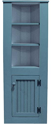 Sawdust City Small Wooden Corner Hutch (Old Williamsburg Blue)