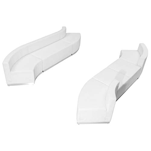 BizChair White LeatherSoft Reception Configuration, 7 Pieces