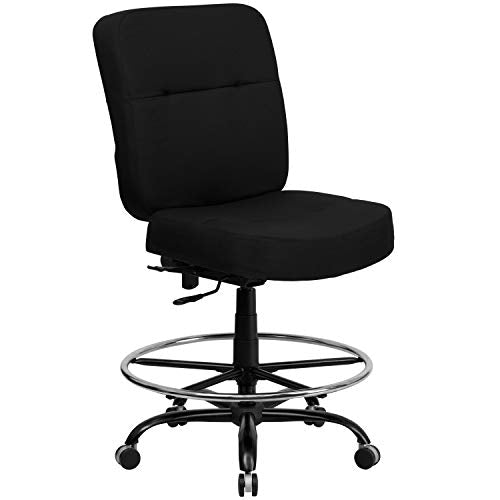 A Line Furniture Tuva Big and Tall Black Fabric Drafting Office Chair