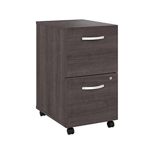 Bush Business Furniture Hybrid 2-Drawer Mobile File Cabinet, Storm Gray, 20-inch