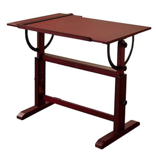 JYSWDZ Extra Large Wood Drafting Table with Tilting Enlarge Tabletop & T-Square Ruler
