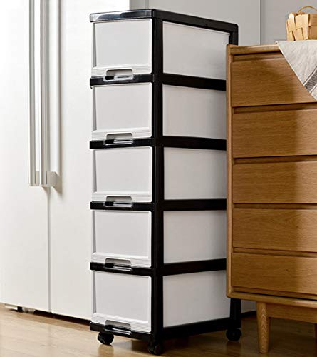 Shozafia 5-Drawer Rolling Storage Cart on Wheels, Craft Storage Containers Bins (5 drawers White)