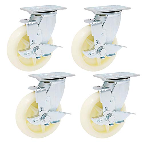 VKEID Heavy Duty Swivel Plate Casters Wheels for Furniture Table Trolley - 200mm/8in