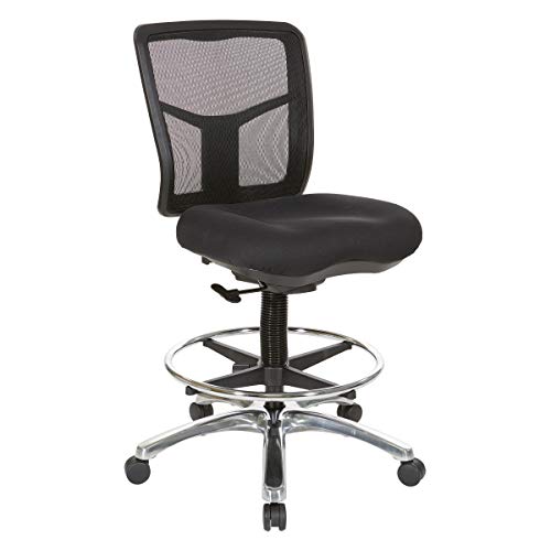 Office Star Drafting Chair with Footring, Coal FreeFlex and Chrome Base