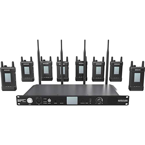 Hollyland SYSCOM 1000T Full Duplex Intercom System with Tally - 1 Base Station, 8 Beltpacks