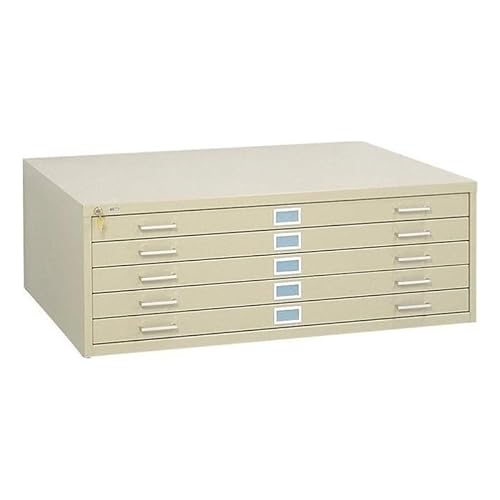 Scranton & Co 5 Drawer Metal Flat Files Cabinet for 30" x 42" in Sand Beige