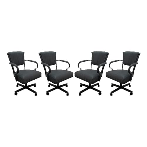 Tobias Designs Inc. Set of 4 Miami Swivel Metal Caster Chairs on Reading Base