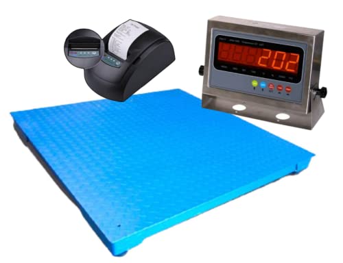 SellEton Industrial Floor Scale with Printer | 5' x 5' NTEP Certified | 5,000 lb Capacity