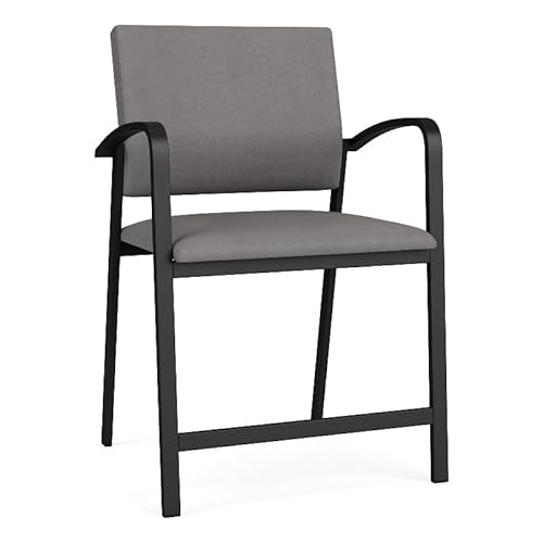 Lesro Newport 24.5" Polyurethane Reception Wide Hip Chair in Gray/Black