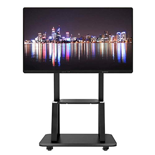 YokIma Portable Mobile TV Cart with Wheels, Height Adjustable Stand for 32-75 Inch LCD LED TV Screens