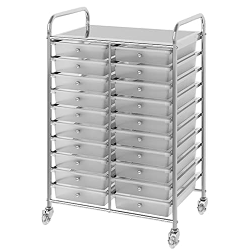 WAHHWF Rolling Craft Storage Cart with 20 Drawers - White, 20 Drawers