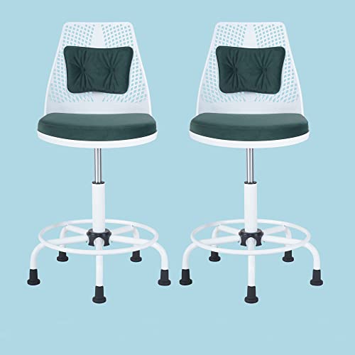 Generic Counter Height Counter Stool Set of 2 - White & Green