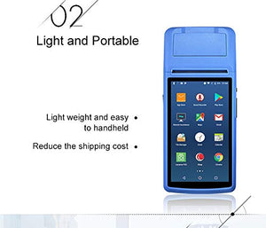 JEPOD 58mm Touch Screen Handheld POS Machine with Receipt Printer PDA Android 6.0 Handheld POS Terminal WiFi Bluetooth 3G Support OTG