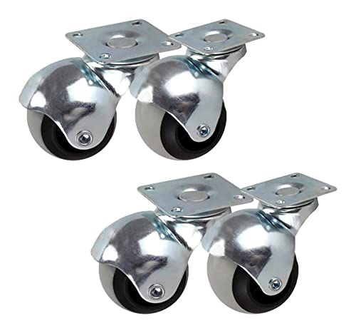 IkiCk 2 Inch Spherical Nylon Furniture Casters 4 Pack Swivel Fixed Plate Castors
