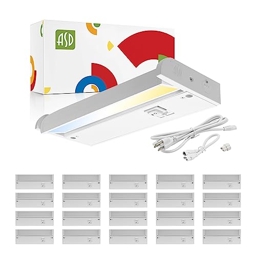 ASD Swivel LED Under Cabinet Lighting, 9 Inch 3W, Dimmable Linkable, 20 Pack