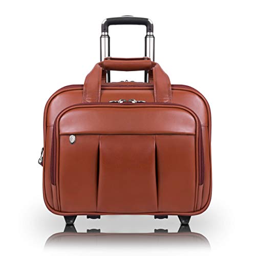 McKleinUSA Damen 80714 R Series Leather Detachable-Wheeled Laptop Case (Brown)