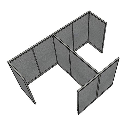 G GOF Double Workstation Cubicle (10'D x 6'W x 4'H) - Office Partition, Room Divider