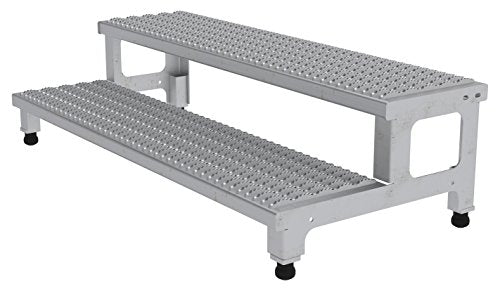 Vestil Stainless Steel Adjustable Step Mate Stand 2 Step 500 lb. Capacity