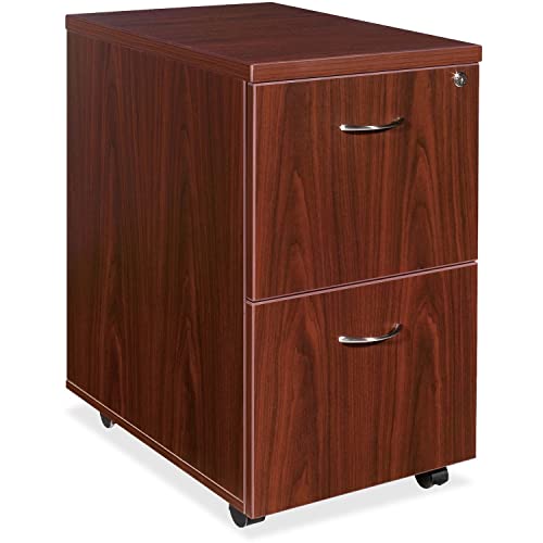 Lorell 69397 Mobile Pedestal, File/File, Mahogany 16"x22"x28-1/4