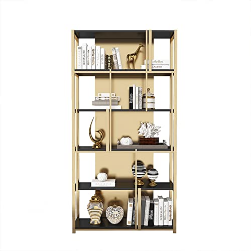SERUMY Stainless Steel Black Bookshelf for Bedroom - 120