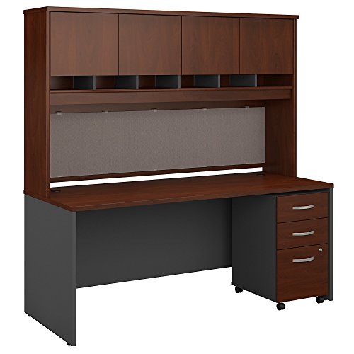 Bush Business Furniture Series C Office Desk with Hutch and File Cabinet