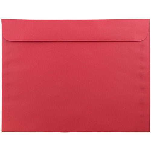 JAM PAPER 9 x 12 Booklet Colored Recycled Envelopes - Red Recycled - Bulk 1000/Carton