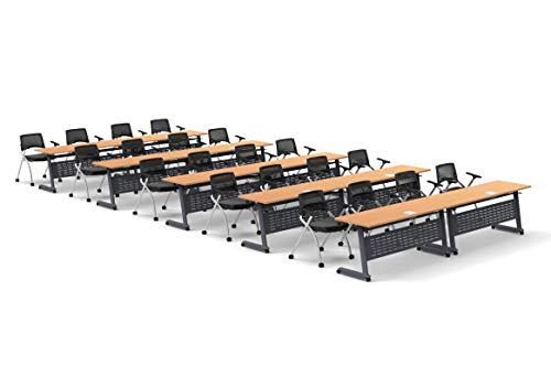 Team Tables 20 Person Folding Training Meeting Seminar Classroom Tables with Industrial Caster Z-Base - Model 5549