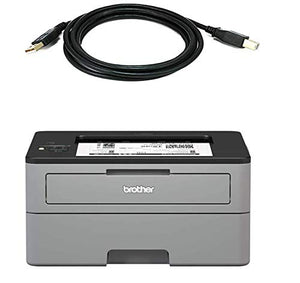 Brother HLL2370dw Monochrome Laser Printer Bundle with EM Printer Cable, Wireless Printing, Up to 32 PPM, EM Printer Cable