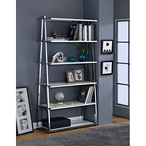 WEALTHGIRL 6 Tier High Gloss Bookshelf Organizer