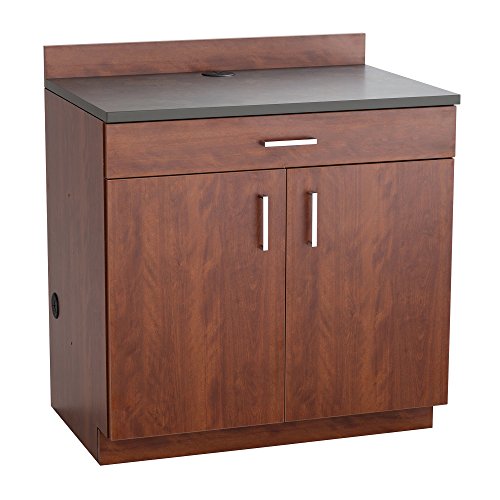 Safco Modular Hospitality Breakroom Base Cabinet, Mahogany Base, Rustic Slate Top