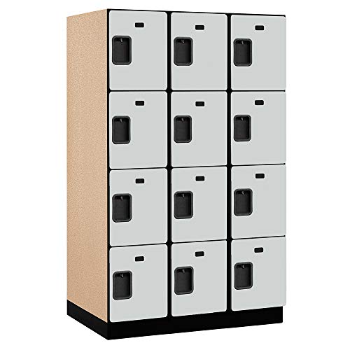 Salsbury Industries Gray 4-Tier Extra Designer Wood Locker - 6ft H x 24in D