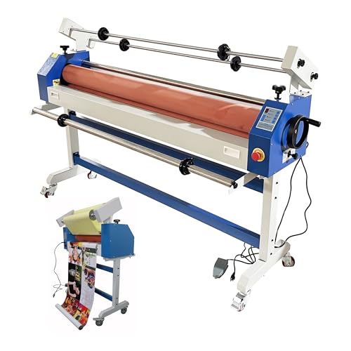 EQCOTWEA 63in Automatic/Manual Cold Laminator 110V Semi Auto Roll Laminating Machine