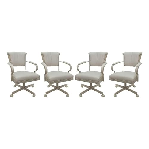 Tobias Designs Inc. Set of 4 Miami Swivel Metal Caster Chairs on Reading Base
