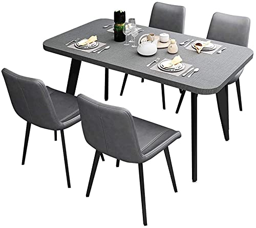SYLTER Office Conference Table Set with Chairs - Black Color