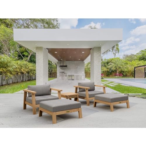 212 Main Palermo Deep Seating Set Natural Smooth Well Sanded - 5 Piece