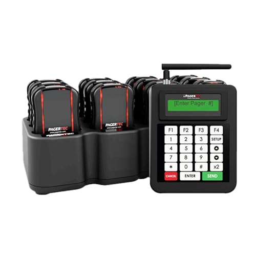PagerTec Wireless Paging System for Restaurants, Hospitals, Offices, Hotels - Set of 48 Long Range Pagers