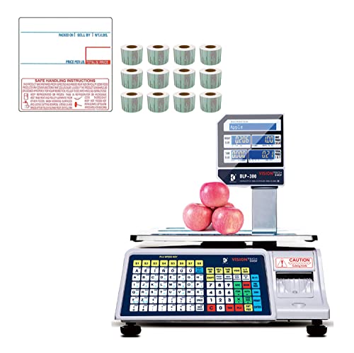 VisionTechShop DLP-300 Label Printing Scale Pole Display, 30/60lbs Capacity, NTEP Legal for Trade, Free CAS LST-8040 Label