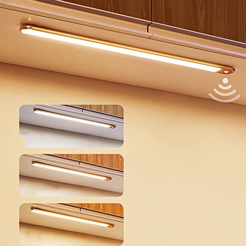 None LED Closet Light Motion Sensor Under Cabinet Lighting USB Rechargeable Wireless Magnetic Stickers (Two Packs, 40cm)